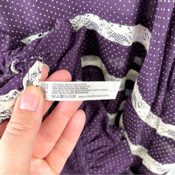 Free People Intimately Free Voile and Lace Trapeze Slip Dress Purple Size Medium - Picture 8 of 8